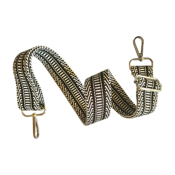 Cross - Body Shoulder Strap - black white pattern - BYO Clutch