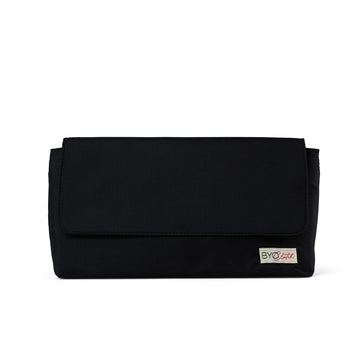 BYO Clutch Dinner Date clutch with insulated wine bag  in black recycled polyester recycled bottles 